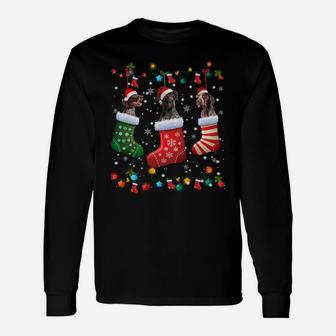 German Shorthaired Pointer Christmas Socks Funny Xmas Pajama Sweatshirt Unisex Long Sleeve | Crazezy AU