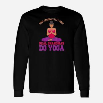 Geschenk Für Großmutter Lustige Oma Yoga Langarmshirts - Seseable