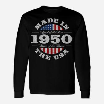 Gift For 70 Year Old Usa 1950 70Th Birthday Unisex Long Sleeve | Crazezy