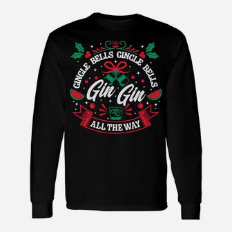 Gin Lover Xmas Saying Gin Bells Ugly Christmas Sweatshirt Unisex Long Sleeve | Crazezy CA