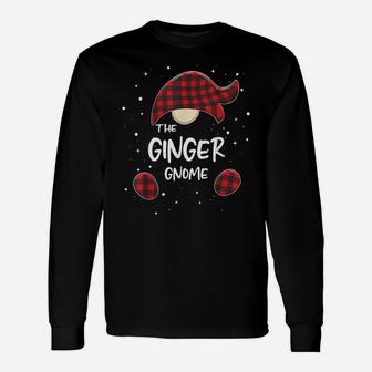 Ginger Gnome Plaid Matching Family Christmas Pajamas Gift Unisex Long Sleeve | Crazezy