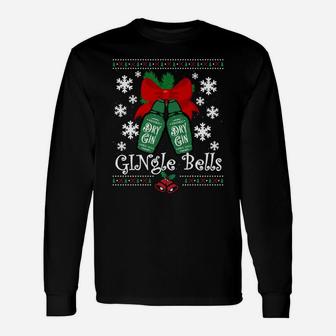 Gingle Bells Ugly Christmas Gin Mistletoe Xmas Sweatshirt Unisex Long Sleeve | Crazezy CA