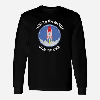 Gme To The Moon Gamestonk Long Sleeve T-Shirt - Monsterry DE
