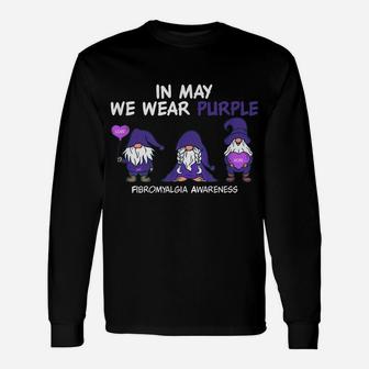Gnome Fibromyalgia Awareness Fibro-In May We Wear Purple Unisex Long Sleeve | Crazezy UK