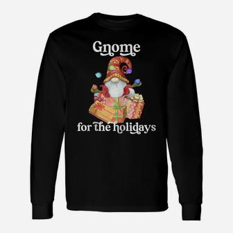 Gnome For The Holidays Funny Christmas Xmas Pajama Gift Zip Hoodie Unisex Long Sleeve | Crazezy UK