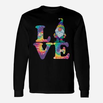 Gnome Love Hippie Gnomes Tie Dye Retro Style Vintage Peace Sweatshirt Unisex Long Sleeve | Crazezy