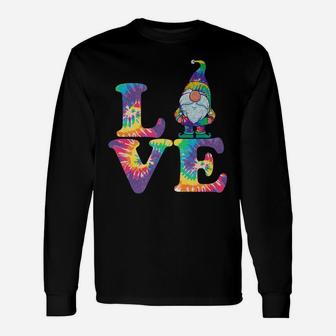 Gnome Love Hippie Gnomes Tie Dye Retro Style Vintage Peace Unisex Long Sleeve | Crazezy