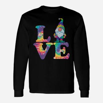 Gnome Love Hippie Gnomes Tie Dye Retro Style Vintage Peace Unisex Long Sleeve | Crazezy