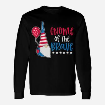 Gnome Of The Brave 4Th Of July Patriotic Red White Blue Usa Unisex Long Sleeve | Crazezy CA