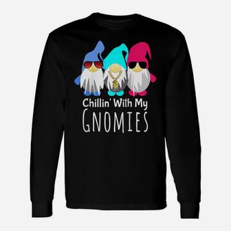 Gnome Shirt Chillin With My Gnomies Mythical Gnome Gift Raglan Baseball Tee Unisex Long Sleeve | Crazezy CA