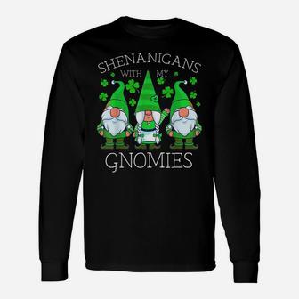 Gnome St Patricks Day Shenanigans Gnomies Shamrock Gnomes Unisex Long Sleeve | Crazezy