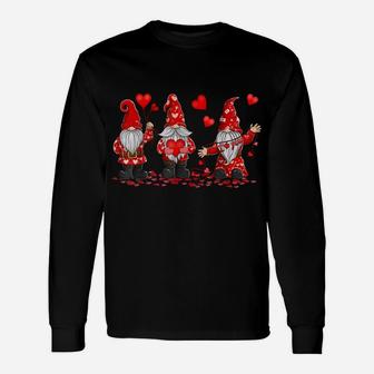 Gnome Valentines Day Three Gromies Love Hearts Mens Womens Unisex Long Sleeve | Crazezy UK