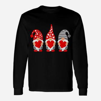 Gnomes Hearts Valentine Day Shirts For Couple Raglan Baseball Tee Unisex Long Sleeve | Crazezy UK