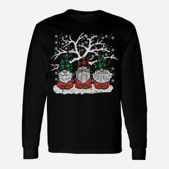 Gnomes Plaid Hat Christmas Garden Xmas Pajama Men Women Gift Sweatshirt Unisex Long Sleeve | Crazezy DE