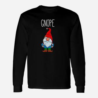 Gnope Tomte Garden Gnome Gift Funny Scandinavian Nope Unisex Long Sleeve | Crazezy DE