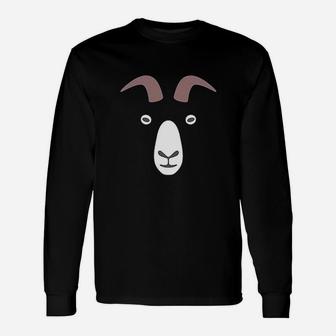 Goat Big Animal Face Cute Funny Unisex Long Sleeve | Crazezy