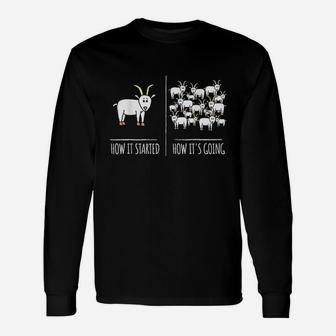 Goat Gifts For Goat Lovers Farm Apparel Meme Pun Funny Goat Unisex Long Sleeve | Crazezy DE
