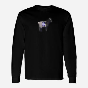 Goat Number 12 Football Player For Fans Long Sleeve T-Shirt - Thegiftio UK