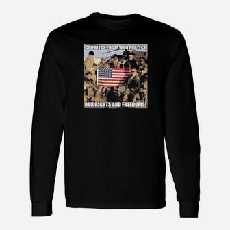 God Bless Those Who Protect Our Rights And Freedoms Long Sleeve T-Shirt - Monsterry AU