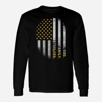God Family Steelers-Pro Us Flag Shirt Father's Day Dad Gift Unisex Long Sleeve | Crazezy CA
