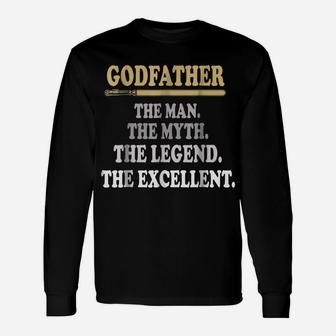 Godfather-The Man The Myth The Legend The Excellent T-Shirt Unisex Long Sleeve | Crazezy UK