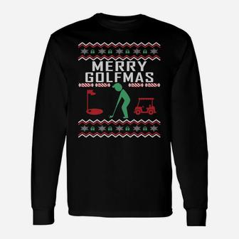 Golf Ugly Christmas Golfing Crazy Holiday Golfers Unisex Long Sleeve | Crazezy
