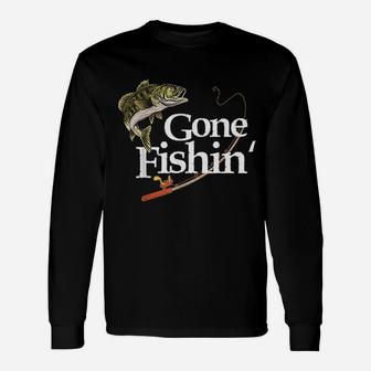 Gone Fishing Fisherman Lover Angler Fish Long Sleeve T-Shirt - Thegiftio UK