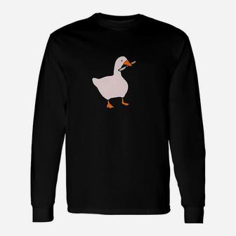 Goose With Video Game Unisex Long Sleeve | Crazezy
