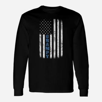 Grampy American Flag Tee Father's Day Grandpa Gift Unisex Long Sleeve | Crazezy