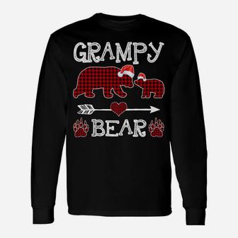 Grampy Bear Christmas Pajama Red Plaid Buffalo Family Unisex Long Sleeve | Crazezy