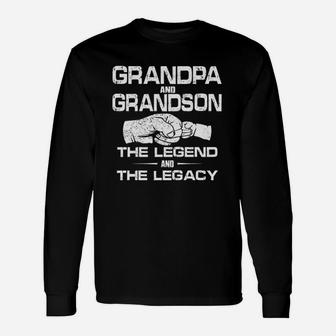 Grandpa And Grandson The Legend And Legacy Fathers Day Family Matching Gift Unisex Long Sleeve | Crazezy