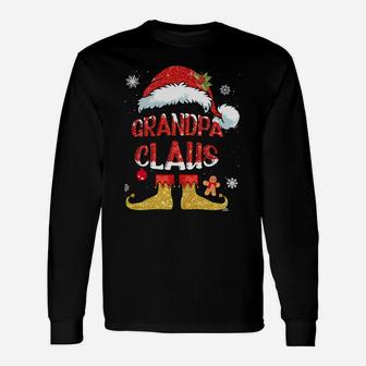 Grandpa Claus Christmas Santa Hat Family Group Matching Unisex Long Sleeve | Crazezy