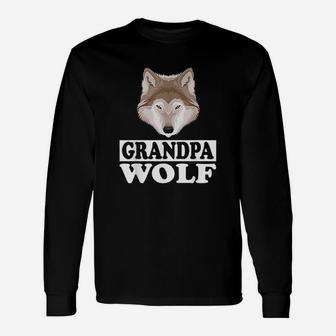 Grandpa Wolf Grandfather Gift Unisex Long Sleeve | Crazezy