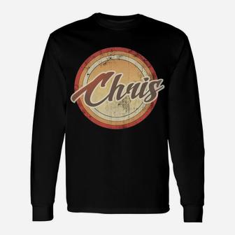 Graphic 365 Name Chris Vintage Funny Personalized Gift Unisex Long Sleeve | Crazezy