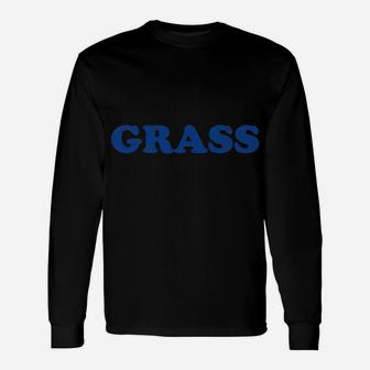 Grass In Blue Funny Retro Bluegrass Graphic Unisex Long Sleeve | Crazezy