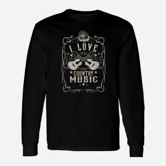 Great I Love Country Music Vintage Unisex Long Sleeve | Crazezy