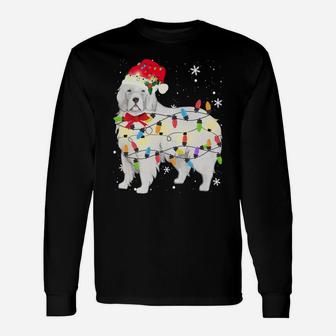 Great Pyrenees Dog Christmas Light Xmas Mom Dad Gifts Sweatshirt Unisex Long Sleeve | Crazezy