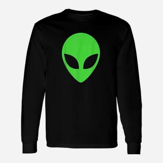 Green Alien Head 90S Style Funny Alien Unisex Long Sleeve | Crazezy