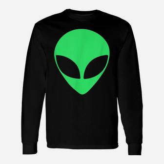 Green Alien Head 90'S Style - Funny Unisex Long Sleeve | Crazezy
