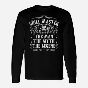 Grill Master The Man The Myth Legend Funny Bbq Smoker Gift Unisex Long Sleeve | Crazezy CA