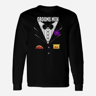 Groomsmen Tuxedo Wedding Bachelor Party Group Funny Gift Unisex Long Sleeve | Crazezy
