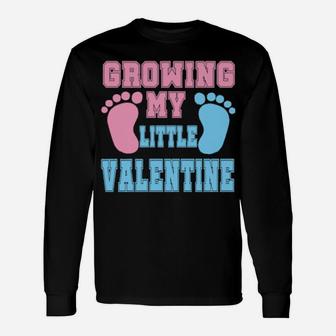Growing My Valentine Pregnancy Announcement Long Sleeve T-Shirt - Monsterry DE
