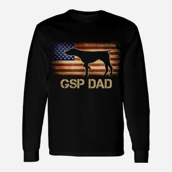 Gsp Dad Vintage American Flag Patriotic Dog Lover Sweatshirt Unisex Long Sleeve | Crazezy AU