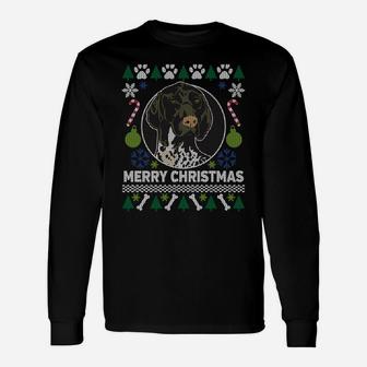 Gsp German Shorthaired Pointer Merry Christmas Ugly Xmas Dog Sweatshirt Unisex Long Sleeve | Crazezy UK
