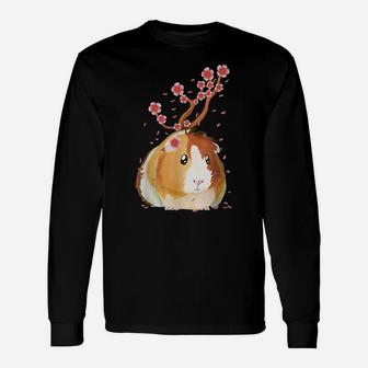 Guinea Pig Shirt Japanese Cherry Blossom Flower Vintage Gift Unisex Long Sleeve | Crazezy