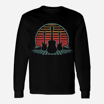 Guitar Electric Acoustic Bass Retro Vintage Musician Gift Unisex Long Sleeve | Crazezy CA