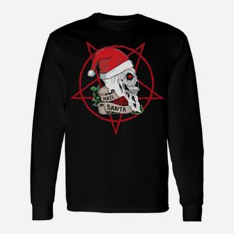 Hail Santa Skull Long Sleeve T-Shirt - Monsterry AU