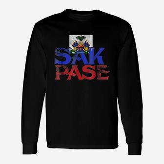 Haitian Sak Pase Pride Flag I Love Haiti Roots Unisex Long Sleeve | Crazezy CA