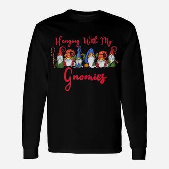 Hanging With My Gnomies Funny Cute Gnome Christmas Gifts Unisex Long Sleeve | Crazezy UK