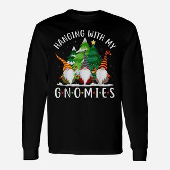 Hanging With My Gnomies Funny Gnome Friend Christmas Tree Unisex Long Sleeve | Crazezy CA